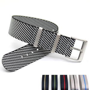 Bracelets de montre en nylon sergé respirant réglables avec boucle en acier inoxydable 20mm 22mm - Product Image 1
