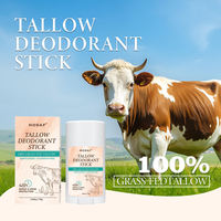 Déodorant en stick au suif de bœuf nourri à l'herbe, hypoallergénique, sans aluminium, soin naturel des aisselles, protection forte pour peaux sensibles
