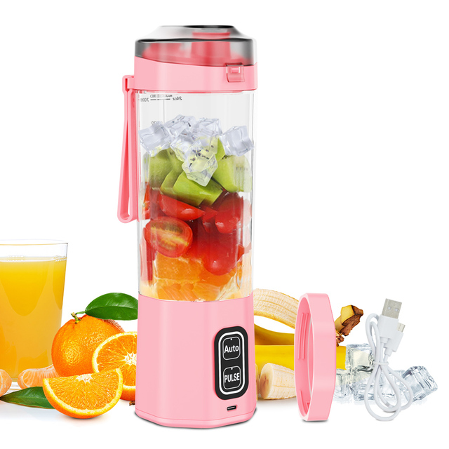 Portable USB Rechargeable Juicer Blender 700ml for Shakes Smoothies Household & Car Use
