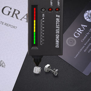 Prix Compétitif Bijoux en Gros Clous <span class=keywords><strong>d</strong></span>'Oreilles Géométriques en Argent Sterling 925 VVS Moissanite Baguette pour Hommes et Femmes - Product Image 3