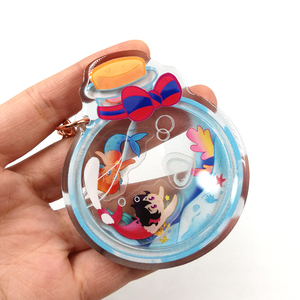 Kuien Meilleures ventes Porte-clés en acrylique et résine époxy personnalisés imprimés, breloques <span class=keywords><strong>shaker</strong></span> anime avec petit <span class=keywords><strong>shaker</strong></span> à l'intérieur - Product Image 5