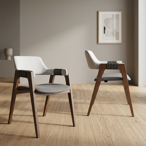 Modern Nordic Wood <b>Armchair</b> with PU Leather Upholstery Solid Back Living Room Chair for Home Furniture Hotel Apartment Use - Product Image 2