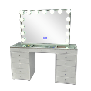 Conjunto de muebles de dormitorio de EE. UU. Europeo, <span class=keywords><strong>tocador</strong></span> de maquillaje, <span class=keywords><strong>tocador</strong></span> de maquillaje Led con <span class=keywords><strong>espejo</strong></span> iluminado - Product Image 4