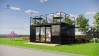 Caffetteria Ristorante Bar Chiosco Prefabbricato in Acciaio a Due Piani, Container Pop-up