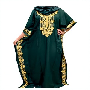 New Rayon Embroidered <b>Kaftan</b> Dress for Women – <b>Plus</b> <b>Size</b> Loose Fit Chiffon Floor-Length Beach Robe with Lace Detailing - Product Image 1