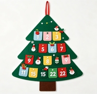 Filz-Weihnachtsbaum-Adventskalender-Anhänger: Liebevolles Geschenk für Kinder, für den Innenbereich, Kamin, Wand, Weihnachtsfeiertage