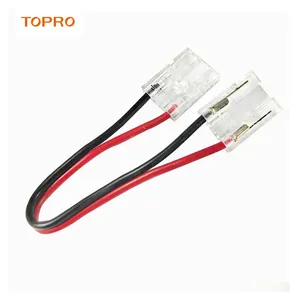 Topro 10mm SMD 3528 LED רצועת אור מחבר 2pin כפול סוף עם הארכת קו