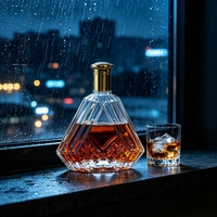 Bouteille vide de 1000 ml en verre vert fantaisie en forme d'animal pour Vodka, Whisky, Brandy, Gin, Rhum, Tequila, Liqueur, Spiritueux, avec bouchon en liège