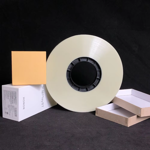 高透明耐熱PETホットメルトテープ 自動・半自動硬質ボックスコーナー貼り付け用 強粘着PETテープ - Product Image 3