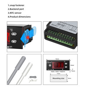 Digitale temperatuurregelaar voor koude opslag EW-182A met ontdooifunctie, geschikt voor regeling tot -50°C ° C met dubbele sensoren - Product Image 6