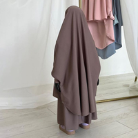 Ensemble Jilbab Nida pour enfants avec jupe, tenue modeste pour l'Aïd, vêtements islamiques pour filles musulmanes, vente en gros, jilbab ovale instantané en 2 pièces
