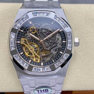 Reloj Mecánico de Buceo de Lujo, Super Calidad, Resistente al Agua, 41mm, Fábrica THB, Movimiento 3132, 15412, Esqueleto con Diamantes - Product Image 1