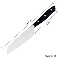 Ensemble de couteaux classique forgés et Triple rivets, manche de couteaux, cuisine Chef Santoku 2 pièces