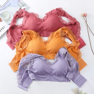 Seamless Lace Bralette Crop Top Thread <strong>Harness</strong> Bralette Encaje Conjuntos Push up Removable No Wire <strong>Bra</strong> - Product Image 2
