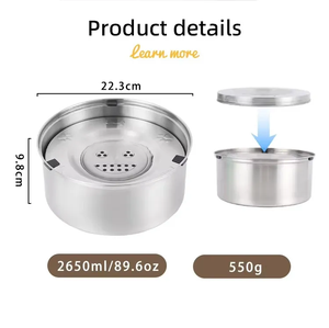 Bol <span class=keywords><strong>d</strong></span>'<span class=keywords><strong>eau</strong></span> flottant <span class=keywords><strong>anti</strong></span>-<span class=keywords><strong>goutte</strong></span> en acier inoxydable pour chien et chat avec filtre, vente en gros - Product Image 6