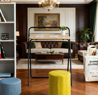 Meuble de maison, table basse pliante, table d'appoint pliable, salon moderne, MDF+fer, bureau portable pour ordinateur portable