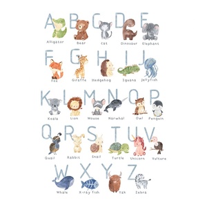 26 lettere inglesi <span class=keywords><strong>con</strong></span> animali da parete adesivo decorazione <span class=keywords><strong>per</strong></span> bambini autoadesivo in pvc decalcomanie <span class=keywords><strong>per</strong></span> parete - Product Image 3