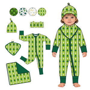Maßgeschneiderte Kinderkleidung St. Patrick's Day Pyjamas für Frauen Set Luxuriöse Neue Bambus 2-Teilige Pyjamas für Kleinkinder - Product Image 1