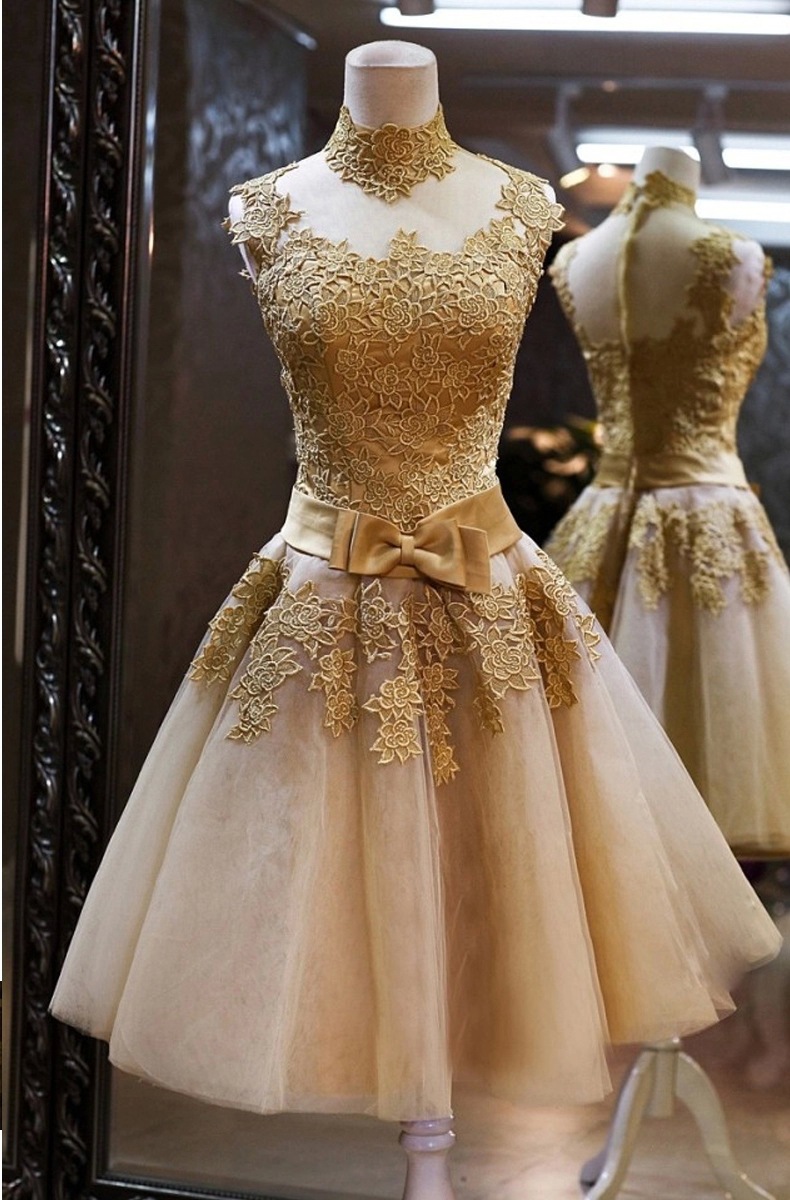 chinese dress ladies Short Metallic-Lace A-Line Homecoming Dress main image 0