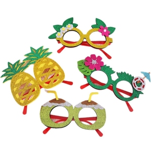 Lunettes de fête hawaïennes, accessoires amusants pour l'été et les fêtes Luau, accessoires photo, montures de lunettes ananas, palmier, perroquet - Product Image 1