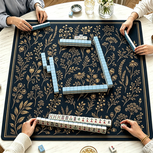 <span class=keywords><strong>Tapis</strong></span> de Mahjong Chinois Moderne de Luxe Personnalisé à Faible MOQ, <span class=keywords><strong>Tapis</strong></span> de Table en Caoutchouc Imperméable et Silencieux pour Soirées de Mahjong Américain et <span class=keywords><strong>Poker</strong></span> - Product Image 3