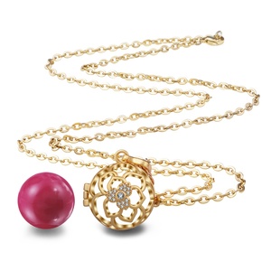 Collier porte-bonheur en cristal doré 18 K, <span class=keywords><strong>grossesse</strong></span>, carillons <span class=keywords><strong>de</strong></span> noël, harmonie <span class=keywords><strong>Bola</strong></span>, collier ange, Angle pour bébé - Product Image 5