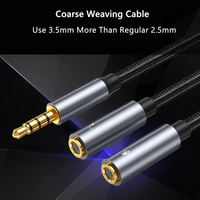 Répartiteur de casque 3.5mm 2 femelle à 1 mâle micro et Audio Y séparateur TRRS casque adaptateur câble stéréo pour ordinateur portable PS4 Xbox PC