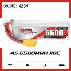 6500Mah 4S 14.8V 110c Xt90 Rc Lipo Batterij 600Mm Tot 700Mm Helikopters 800Mm Warbirds Uitgelijnd 600 T-Rex 600 Fpv Drone Gaoneng Gnb