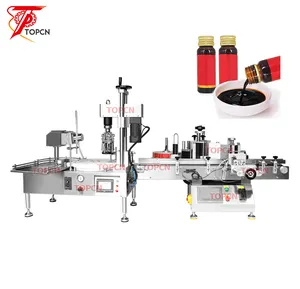 TOPCN Fully Automatic Small Scale Monoblock Vial Bottle Filling Dosing Stopper Capping And Sealing Machine