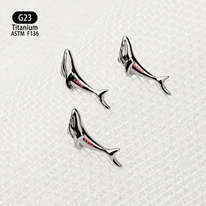 Whale Shape <b>Titanium</b> Lip <b>Stud</b> Earring F136 10mm Daily Wear Piercing Jewelry - Product Image 4