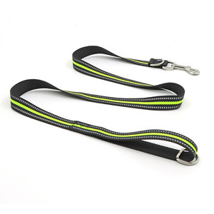 Laisse pour chien en nylon réfléchissant, fermoir en métal, rayures noires, style simple, laisses pour animaux de compagnie, laisses pour chien avec nylon réfléchissant - Product Image 3