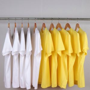 เสื้อยืดแขนสั้นผ้าฝ้าย 100% น้ำหนัก 230 กรัม ระบายอากาศได้ดี สไตล์ลำลองสำหรับผู้ชาย สีพื้นเรียบ แบบเรียบง่าย - Product Image 4