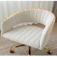 Fauteuil de salon ergonomique pivotant moderne en velours, idéal pour le bureau à domicile, la coiffeuse, la chambre, l'appartement, fauteuil de loisirs réglable en hauteur