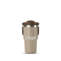 Gobelet isotherme sous vide en acier inoxydable SUS304, tasse de voyage portable avec poignée, 2 modes de consommation pour le camping et la conduite