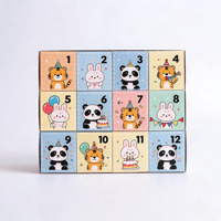 Calendrier de l'Avent de Noël personnalisé 12 jours, boîte mystère en papier, emballage cadeau compte à rebours, décoration de Noël, carton de rangement, vente en gros