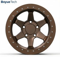 Jantes forgées monobloc 5 branches Beadlock Bronze Mat pour tout-terrain 16-24 pouces PCD 5108/5112/5114.3/5115/5120/5130 pour 4x4, SUV et camions