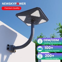 Lampe solaire LED extérieure étanche de haute qualité 2560lm à montage mural et sur poteau MJ-SA1000 1000W en métal, lampe solaire de jardin UFO