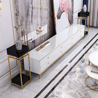 Meuble TV moderne de luxe et ensemble de table basse meuble TV de salon avec 8 tiroirs