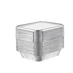 Contenedor Rectangular de Aluminio Grueso de 230 ml (8 oz) con Tapa de Plástico PP Desechable, Apto para Alimentos, con Logotipo Personalizable, para Comida para Llevar - Product Image 2