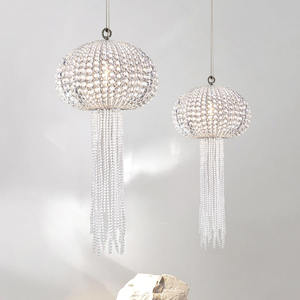 Modern Luxury Duplex Hollow Stairwell <b>Jellyfish</b> Crystal Beads Chandelier Glass Ball Pendant Lamp - Product Image 1