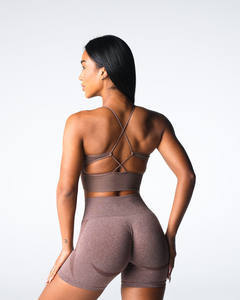 Soutiens-gorge de sport en nylon Bretelles halter Col haut Cordon de serrage Soutiens-gorge de yoga sans couture Vêtements de sport Hauts d'<span class=keywords><strong>exercice</strong></span> pour femmes - Product Image 2