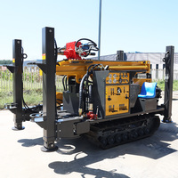 Foreuse pneumatique DTH diesel pour puits d'eau, machine de forage montée sur chenilles, profondeur 200 m