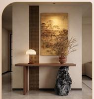 Table basse moderne incurvée en bois avec dessus en marbre blanc fonction miroir pour maison hôtel appartement villa meubles de salon