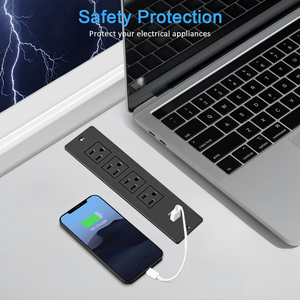 Cửa hàng bàn lõm điện dải với USB-A USB-C cổng mountable điện dải dưới bàn điện sạc trạm với 4AC cửa hàng - Product Image 4