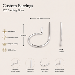 Manchette <span class=keywords><strong>d</strong></span>'<span class=keywords><strong>oreille</strong></span> classique minimaliste en argent sterling 925 pour femme, design ouvert, <span class=keywords><strong>boucle</strong></span> <span class=keywords><strong>d</strong></span>'<span class=keywords><strong>oreille</strong></span> à clip, bijoux de mode pour elle - Product Image 1