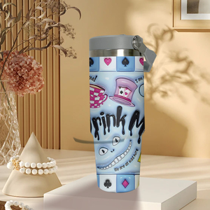 Gobelet isotherme portable en acier inoxydable durable de 30 oz, motif Anime Cheshire Cat Mad Hatter, livraison gratuite aux États-Unis - Product Image 6