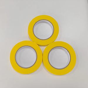 Haute température 100 ° C résistant sans résidu véhicule automobile finition <span class=keywords><strong>peinture</strong></span> en aérosol ruban de masquage papier adhésif <span class=keywords><strong>jaune</strong></span> - Product Image 2