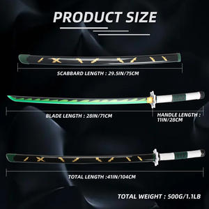 Épée de samouraï <span class=keywords><strong>Katana</strong></span> non tranchante rechargeable avec ceinture et support, cadeau de Noël d'Halloween - Product Image 4