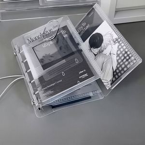 M5 Transparent PP Loose-Leaf <b>Notebook</b>, Tri-Fold <b>Mini</b> Portable Binder for Stickers, Photocards & Photo Storage, DIY Journal - Product Image 3