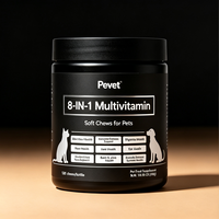 Pevet 8-en-1 Multivitamines à croquer pour chiens matures : Soutient la peau, le pelage, les articulations, la santé cardiaque, la digestion, la santé urinaire, la vision et la santé bucco-dentaire – Naturel et Premium